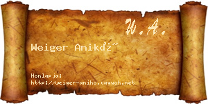 Weiger Anikó névjegykártya